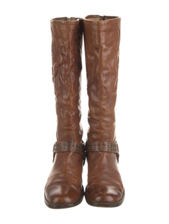 Frye Leather Studded Accents Riding Boots