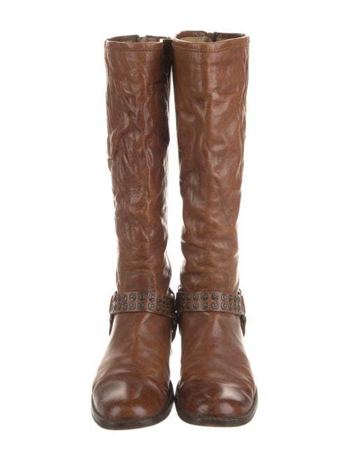 Frye Leather Studded Accents Riding Boots