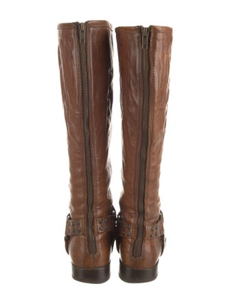 Frye Leather Studded Accents Riding Boots