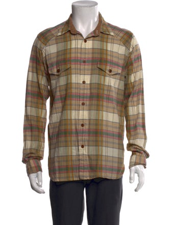 Frye Plaid Print Long Sleeve Shirt