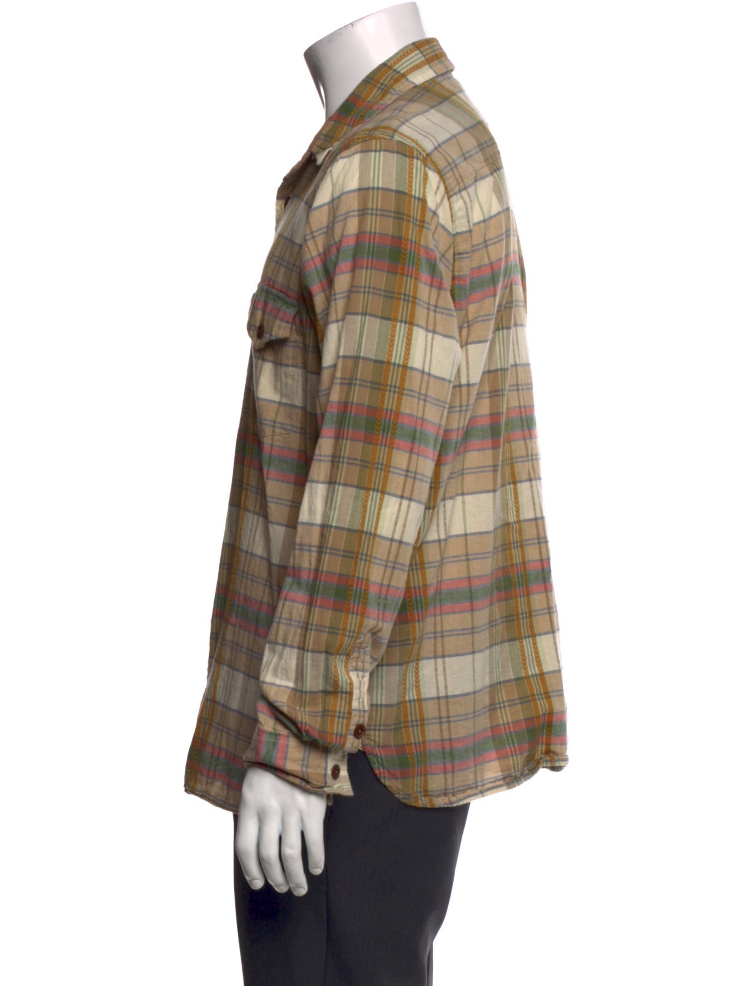 Frye Plaid Print Long Sleeve Shirt