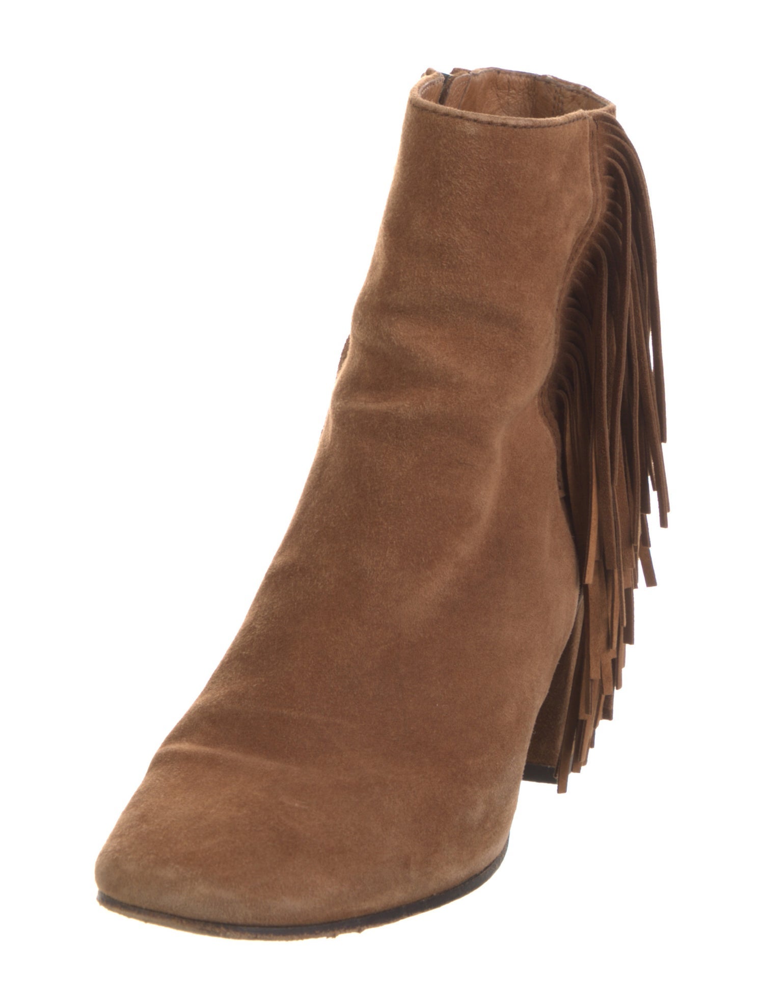 Frye Suede Fringe Trim Accent Boots
