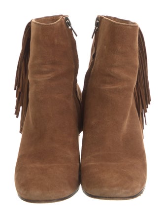 Frye Suede Fringe Trim Accent Boots