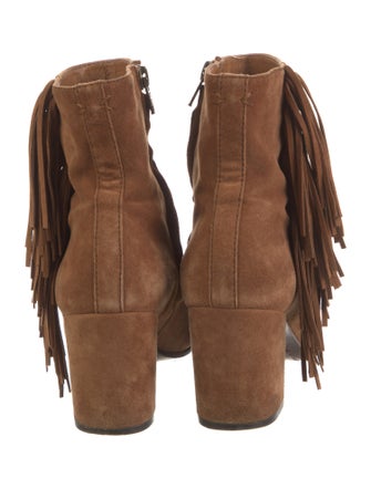 Frye Suede Fringe Trim Accent Boots