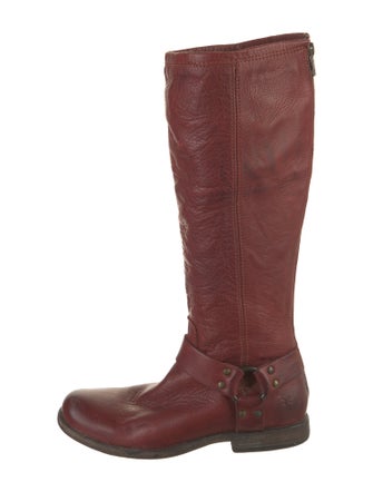 Frye Leather Colorblock Pattern Riding Boots