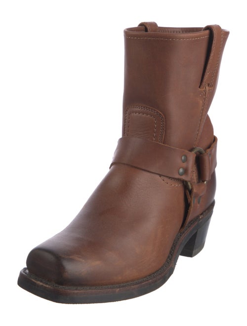 Frye Leather Colorblock Pattern Moto Boots