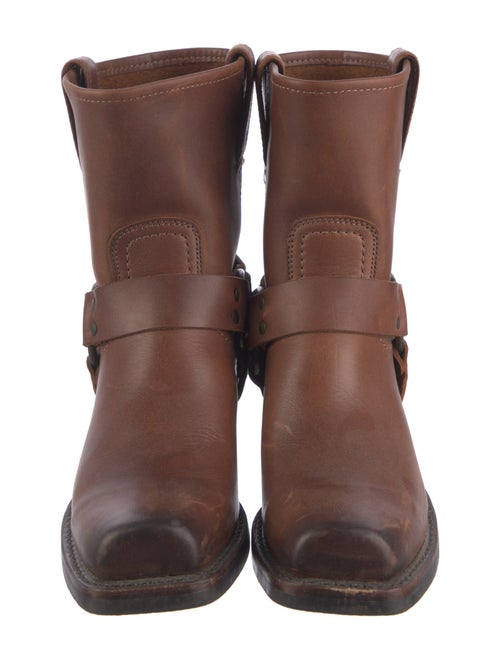 Frye Leather Colorblock Pattern Moto Boots