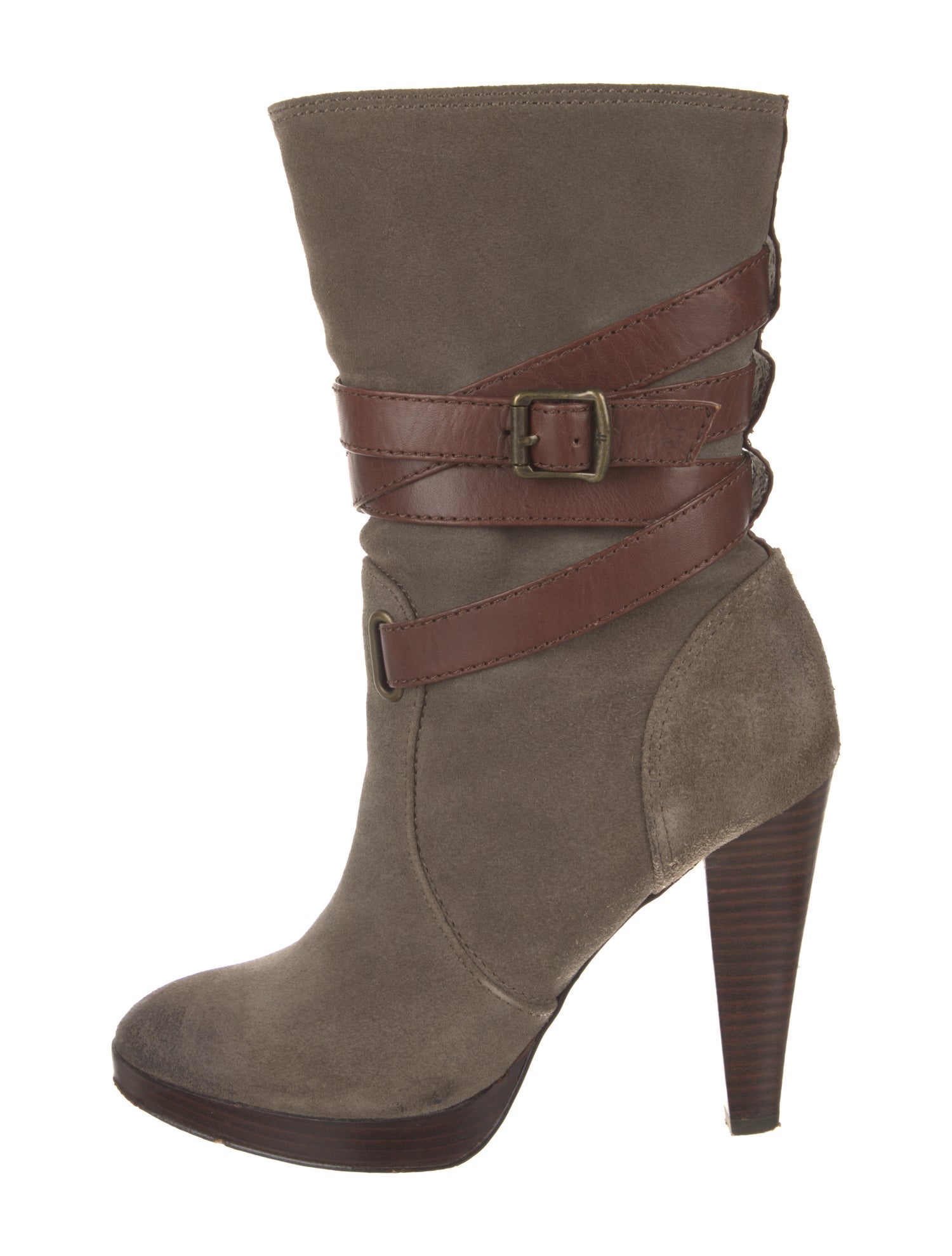 Frye Suede Leather Trim Embellishment Boots