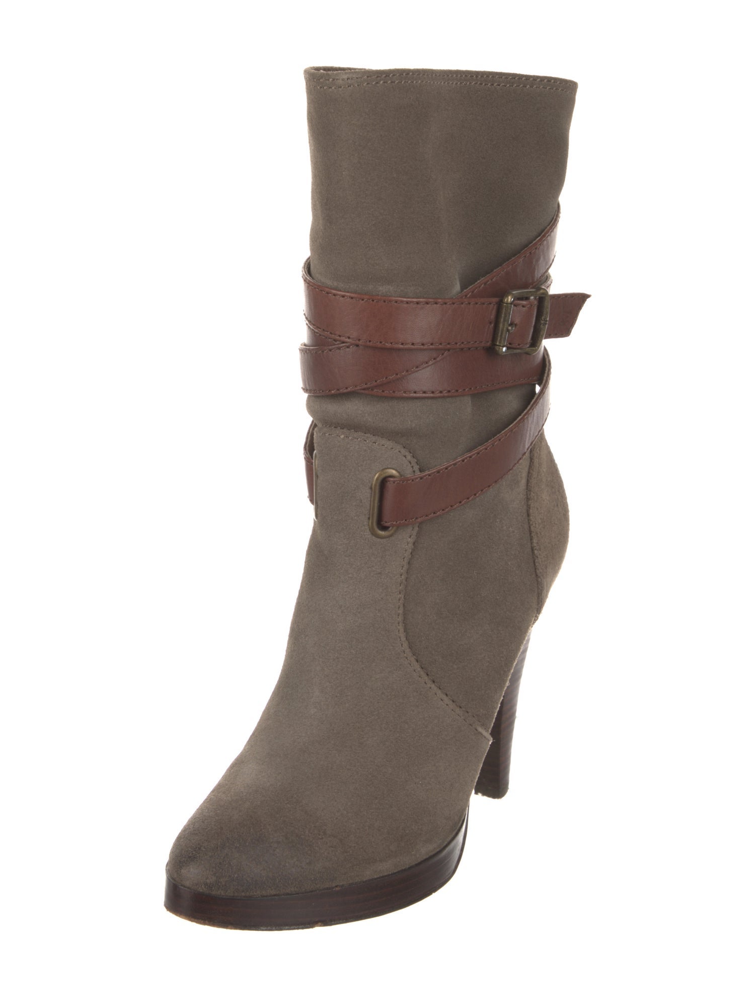 Frye Suede Leather Trim Embellishment Boots