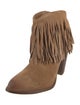 Frye Suede Fringe Trim Accent Western Boots