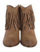 Frye Suede Fringe Trim Accent Western Boots