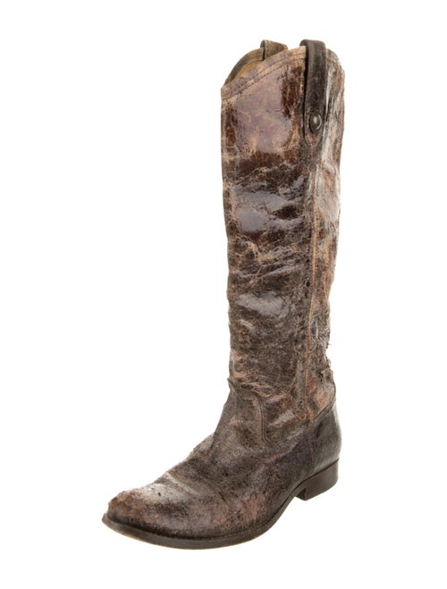 Frye Leather Distressed Accents Riding Boots