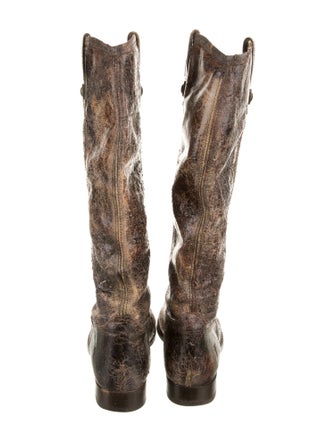 Frye Leather Distressed Accents Riding Boots