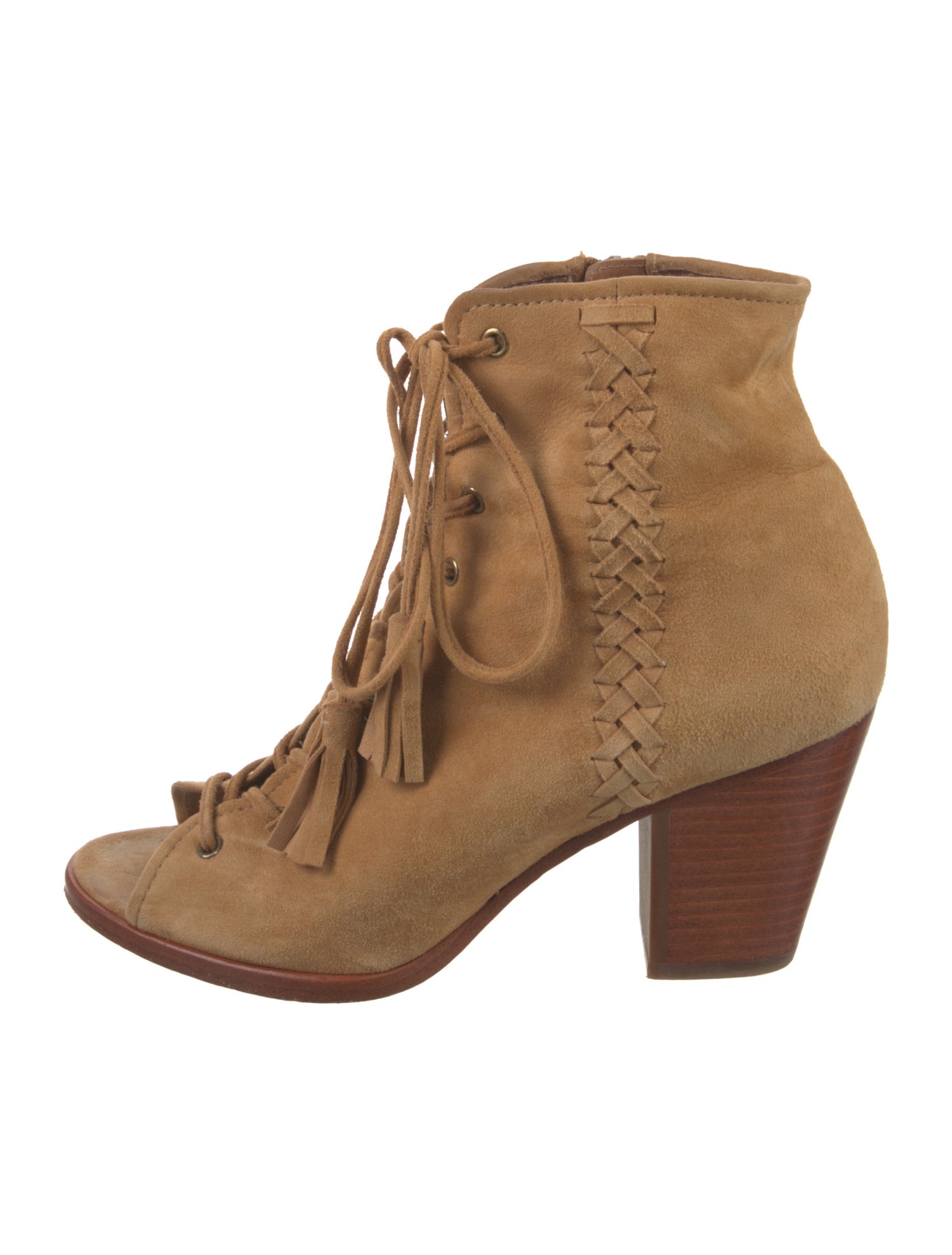 Frye Suede Braided Accents Lace-Up Boots