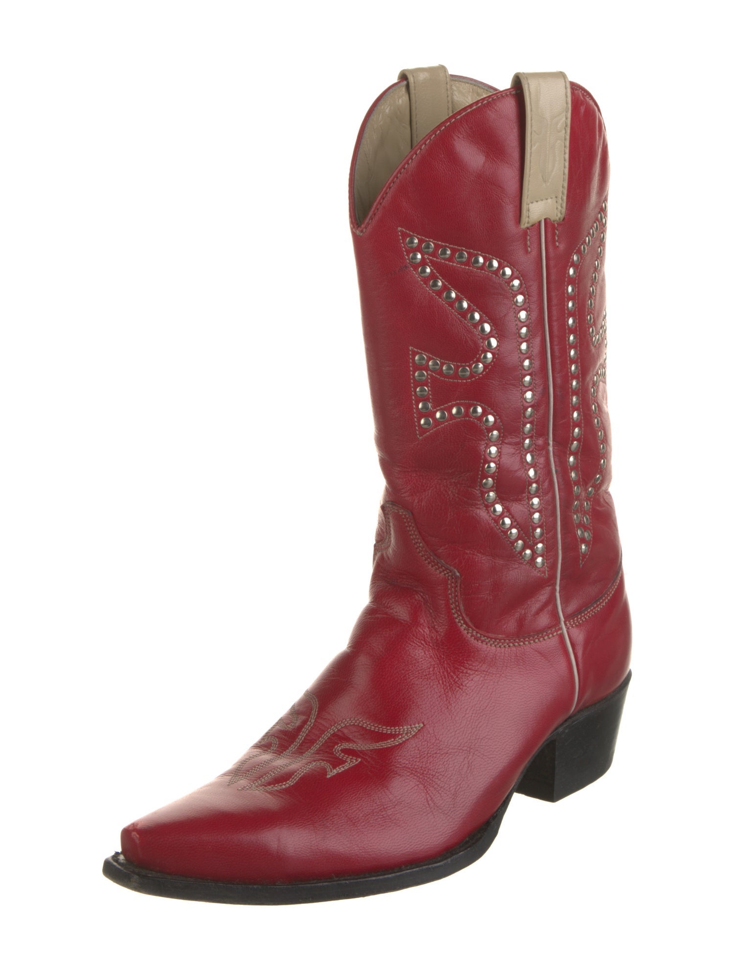 Frye Leather Studded Accents Western Boots