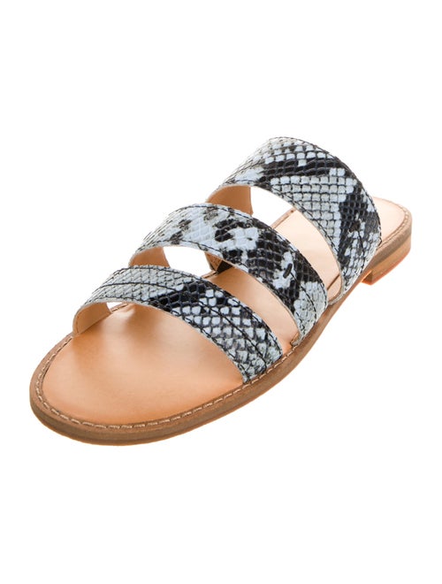 Frye Leather Animal Print Slides