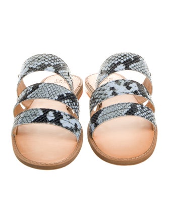 Frye Leather Animal Print Slides