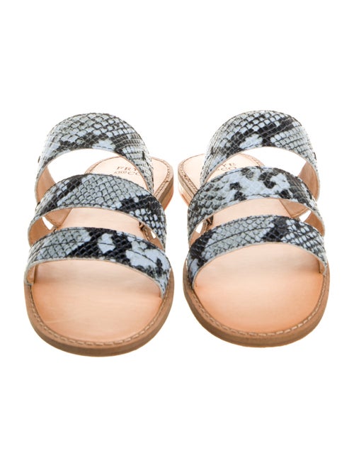 Frye Leather Animal Print Slides
