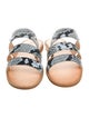 Frye Leather Animal Print Slides