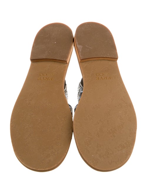 Frye Leather Animal Print Slides