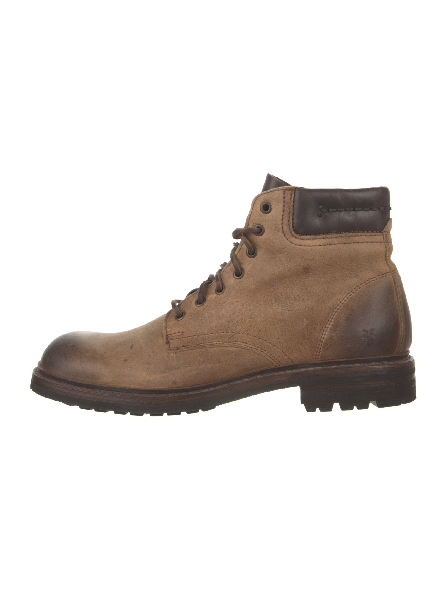 Frye Leather Colorblock Pattern Combat Boots