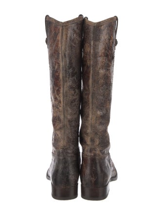 Frye Leather Printed Riding Boots