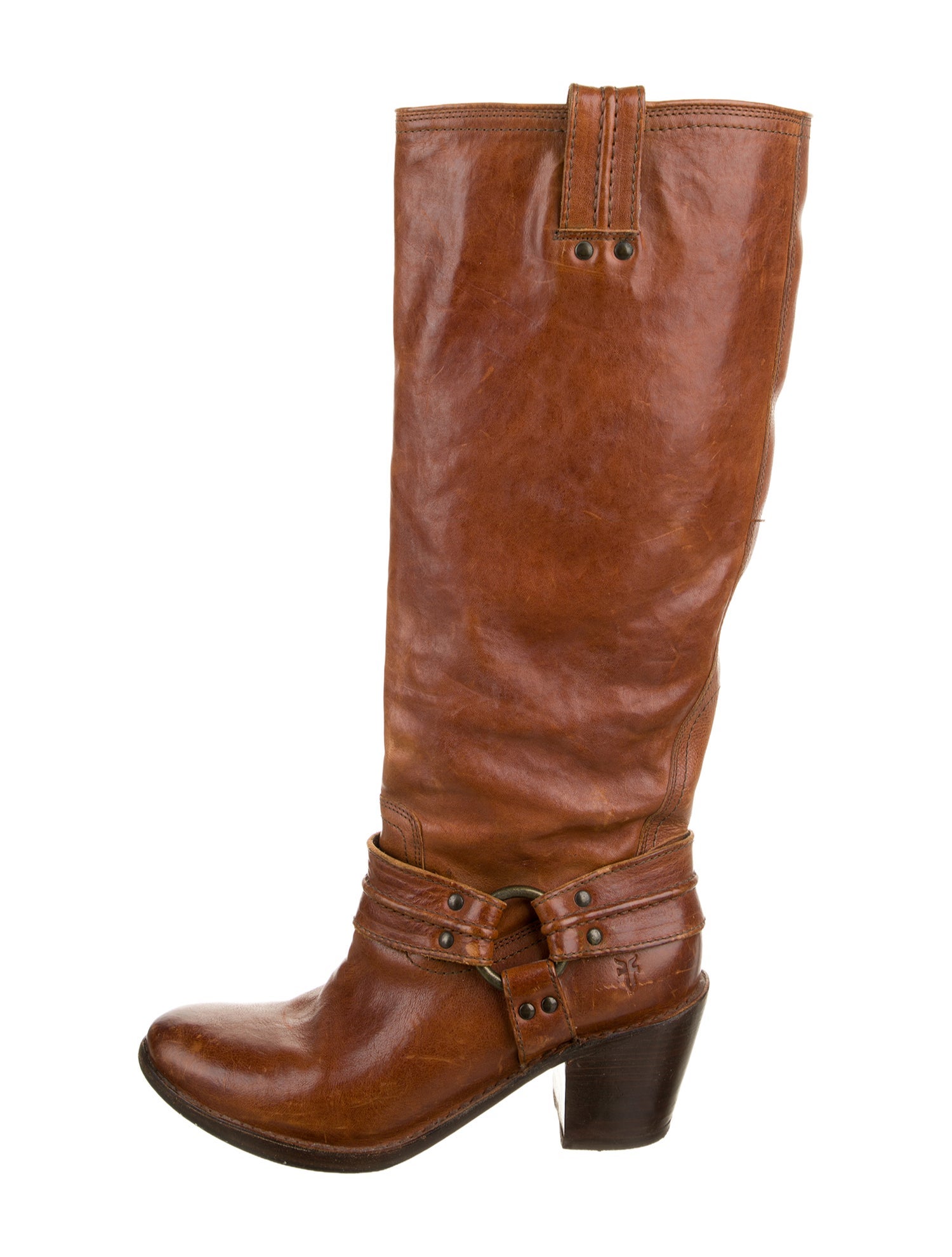 Frye Leather Studded Accents Riding Boots