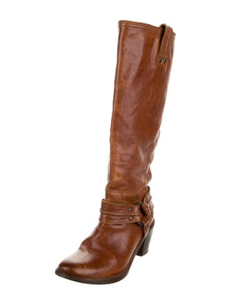 Frye Leather Studded Accents Riding Boots