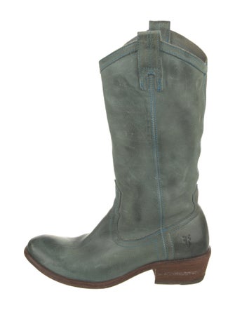 Frye Leather Colorblock Pattern Western Boots