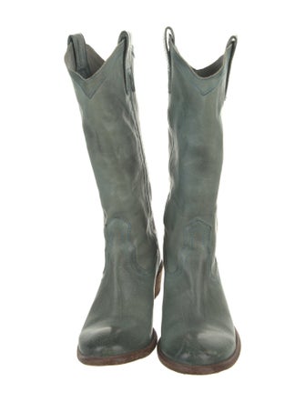 Frye Leather Colorblock Pattern Western Boots