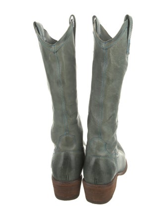 Frye Leather Colorblock Pattern Western Boots