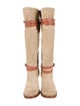 Frye Suede Colorblock Pattern Riding Boots