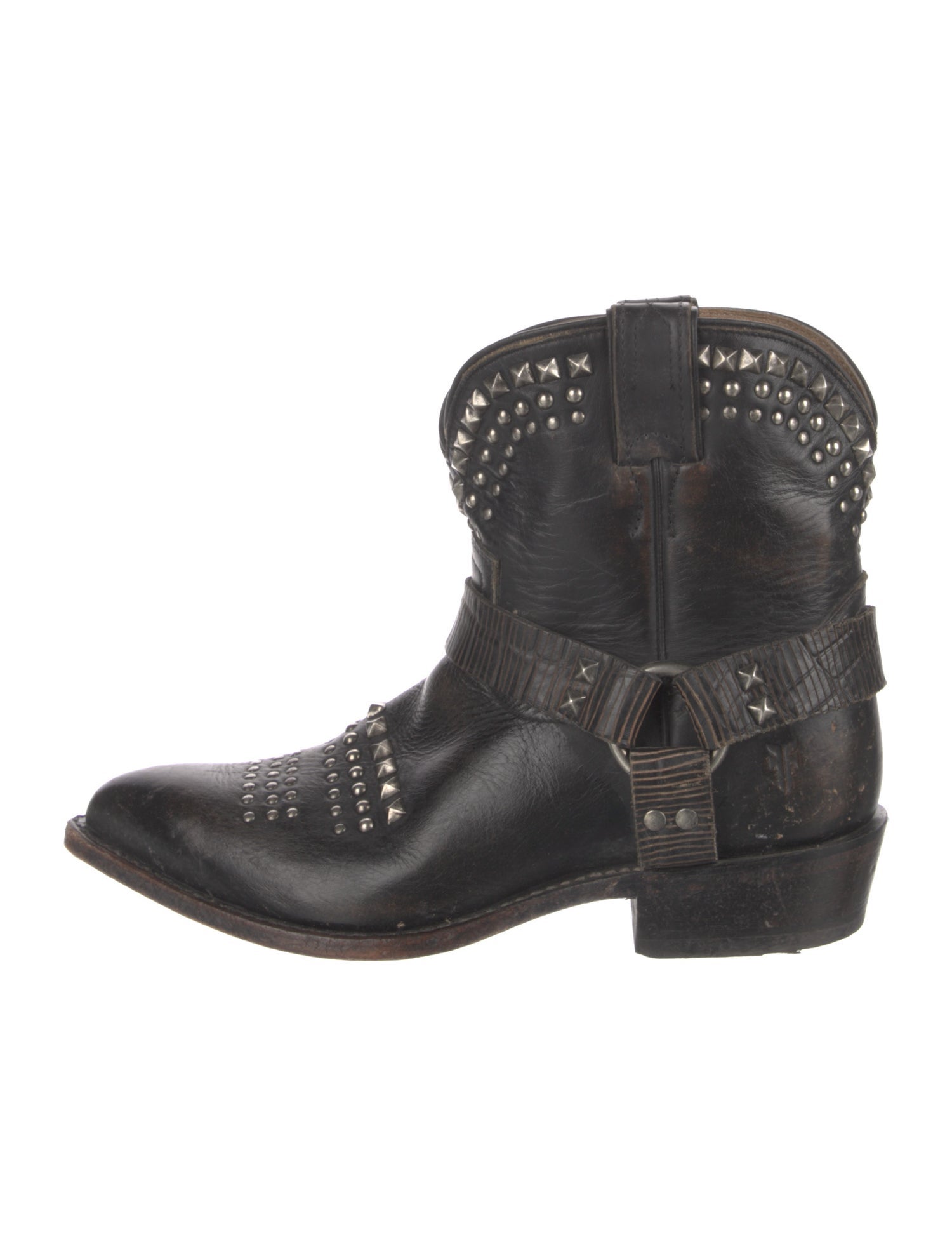 Frye Leather Studded Accents Western Boots
