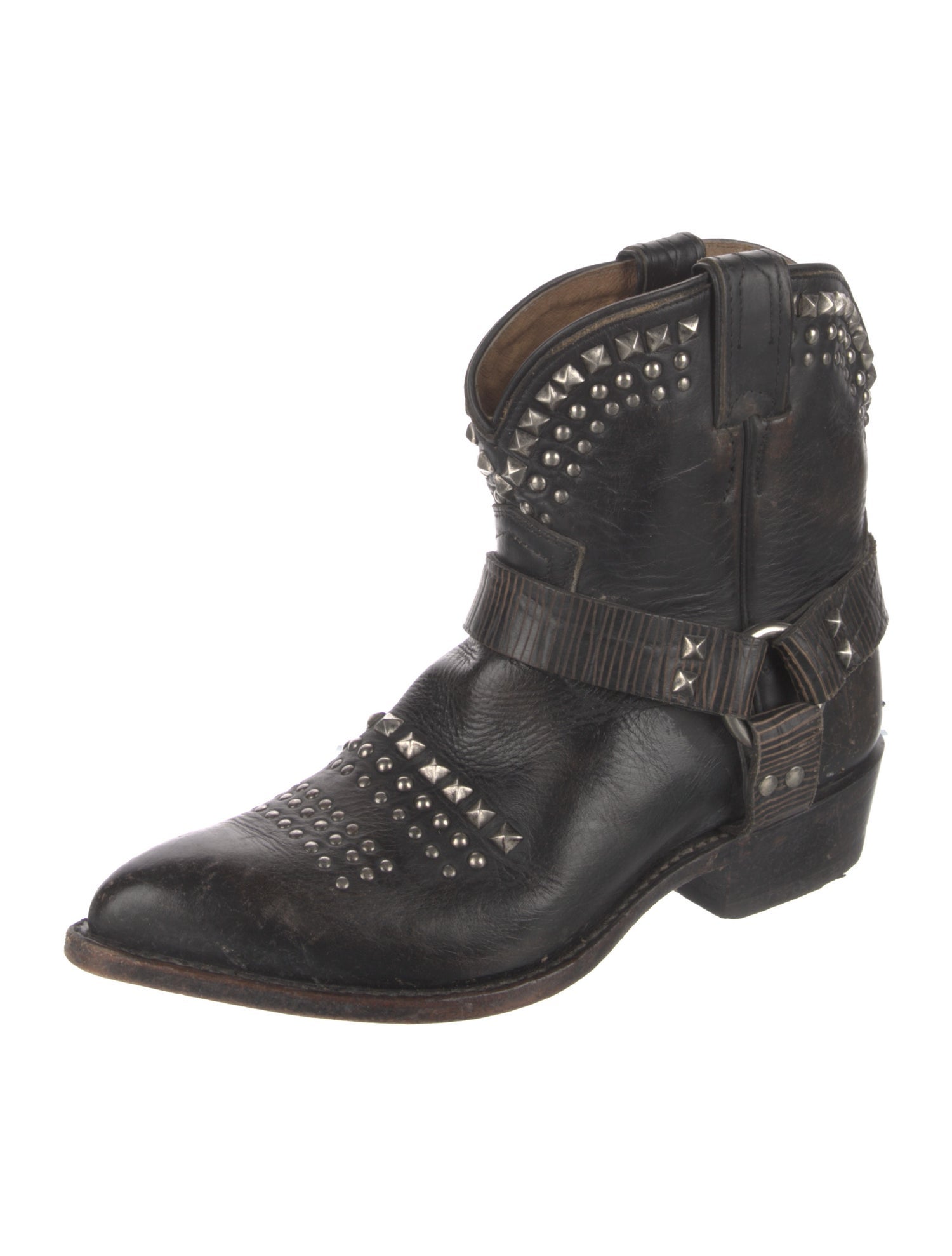 Frye Leather Studded Accents Western Boots
