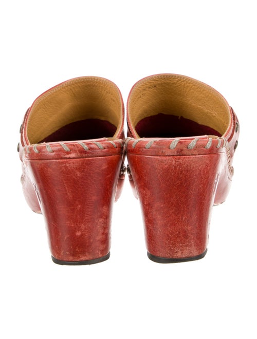 Frye Leather Whipstitch Trim Mules