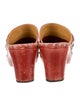 Frye Leather Whipstitch Trim Mules