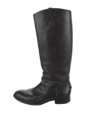 Frye Leather Embroidered Accent Riding Boots