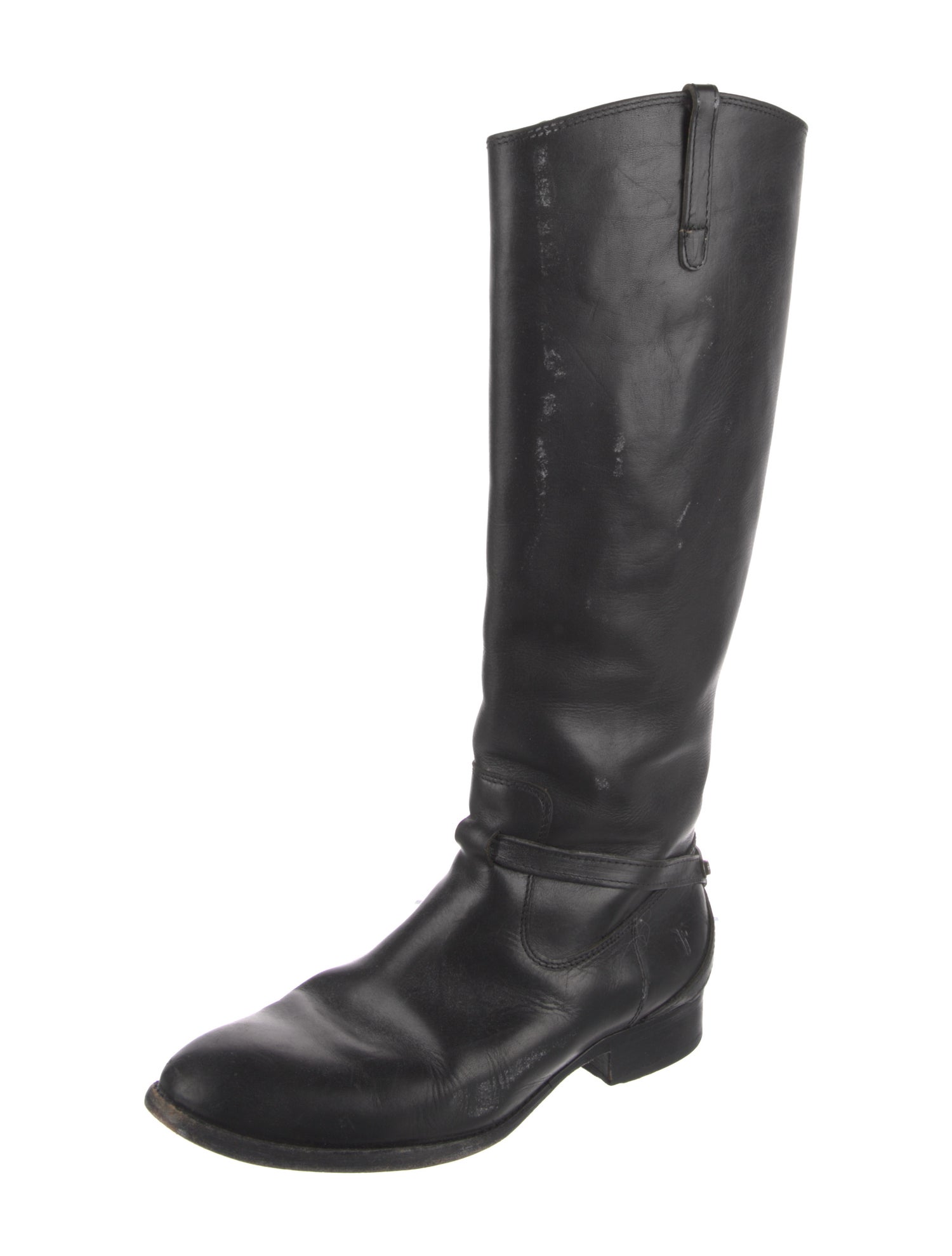 Frye Leather Embroidered Accent Riding Boots