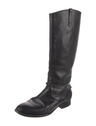 Frye Leather Embroidered Accent Riding Boots