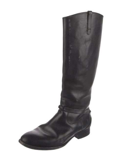 Frye Leather Embroidered Accent Riding Boots
