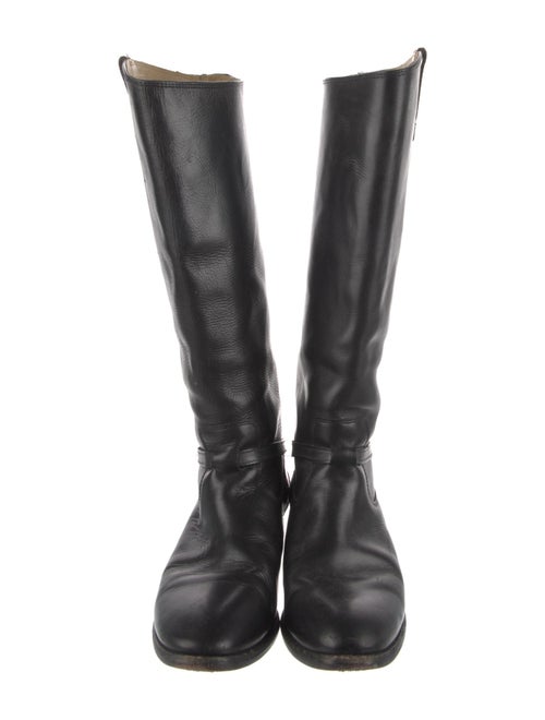 Frye Leather Embroidered Accent Riding Boots