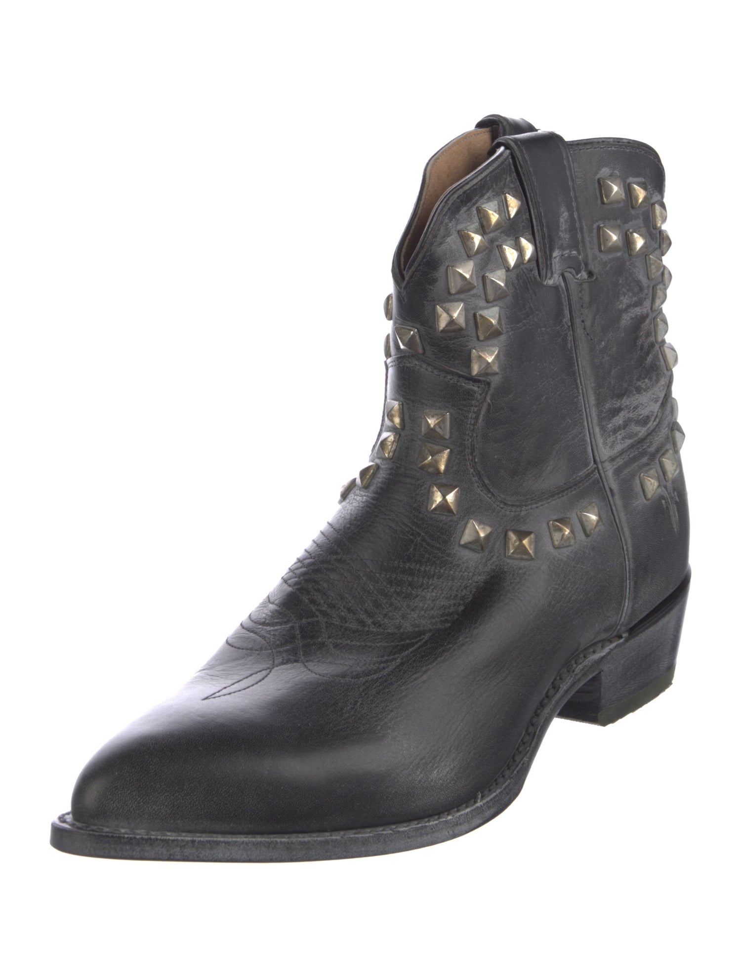 Frye Leather Studded Accents Western Boots