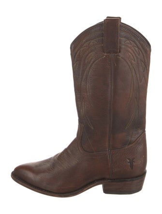 Frye Leather Embroidered Accent Western Boots