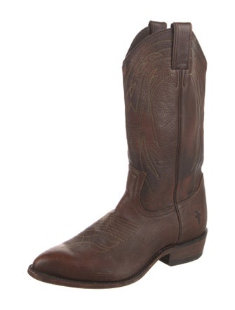 Frye Leather Embroidered Accent Western Boots