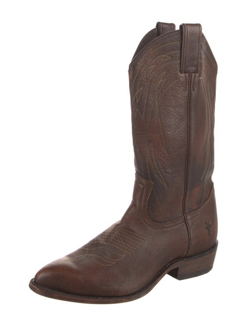 Frye Leather Embroidered Accent Western Boots