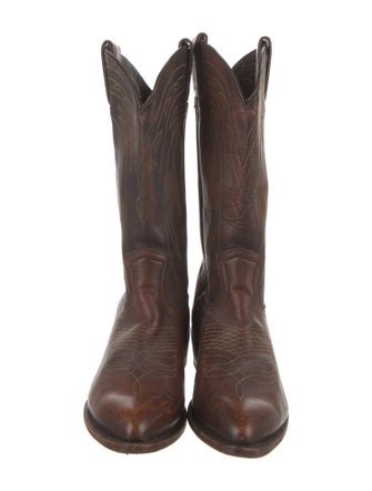 Frye Leather Embroidered Accent Western Boots