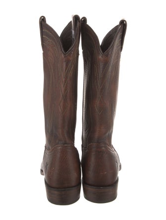 Frye Leather Embroidered Accent Western Boots