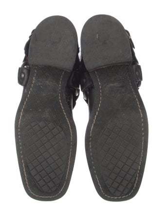 Frye Leather Chain-Link Accents Moto Boots