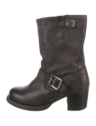 Frye Leather Distressed Accents Moto Boots