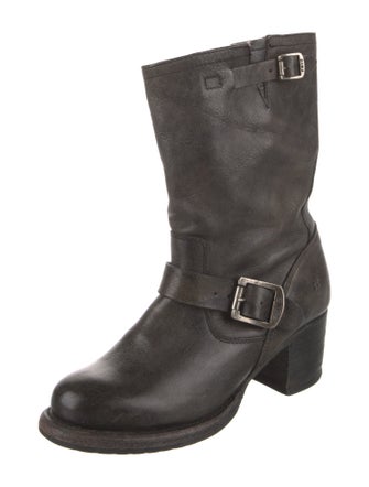 Frye Leather Distressed Accents Moto Boots